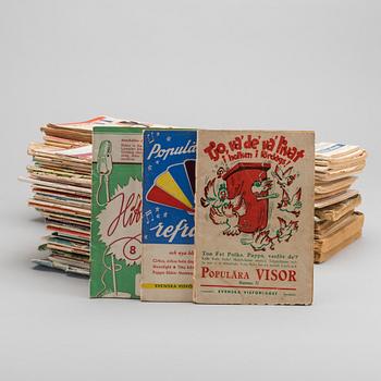 SAMLING SÅNGHÄFTEN,visor och schlagers, bland annat  1900-talets mitt.