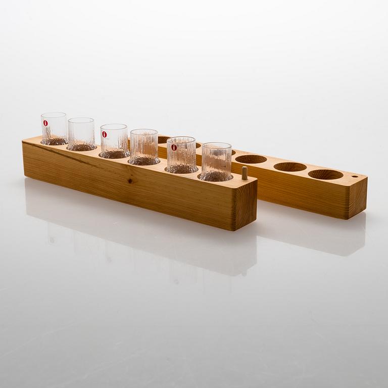 Tapio Wirkkala, snapsilasit, 6 kpl, "Niva", Iittala. Alkuperäislaatikossa.