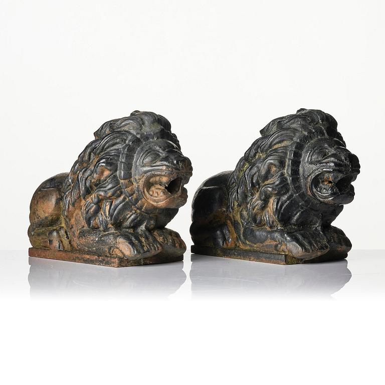 Anna Petrus, a pair of cast iron water spouts, Näfveqvarns bruk, Swedish Grace.
