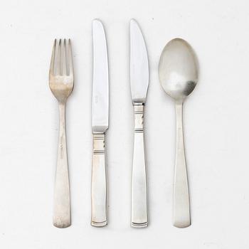 Jacob Ängman, A Swedish silver cutlery, 'Rosenholm', GAB, Stockholm and Eskilstuna, some 1987 (36 pieces).
