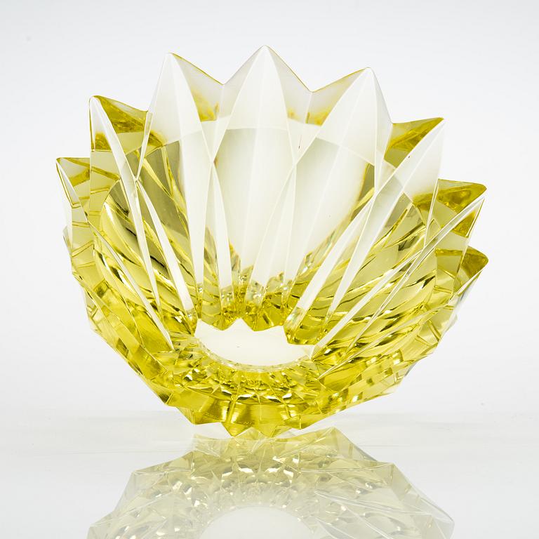 Aimo Okkolin, A 'Water lily' crystal vase, signed Aimo Okkolin Riihimäen Lasi Oy.