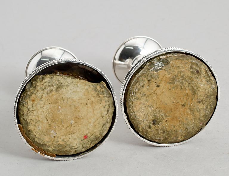 LJUSSTAKAR, 1 par, silver, Tesi, Göteborg 1963.