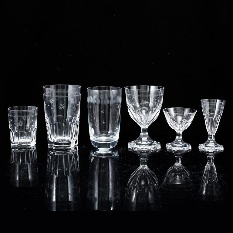 A part glass service, Sweden, 20th Century. (34 pieces).