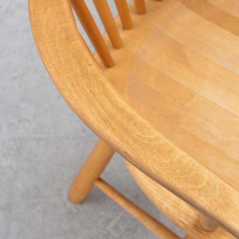 Carl Malmsten, six 'Lilla Åland' chairs, Stolab, 1990-92. Dining table, Stolab, 1989.