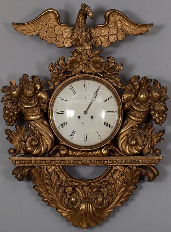 VÄGGPENDYL, senempire, 1800-talets mitt.