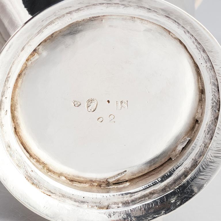 Johan Schröder, bägare, delvis förgyllt silver, Landskrona 1796.