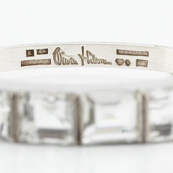 Wiwen Nilsson, bangle, silver with rock crystal,