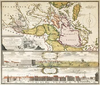 432. Johann Baptist Homann, Accurate Carte der Upländischen Scheren mit der Situation und gegend umh die königl Schwedische Haupt und Residentz Stat Stockholm.