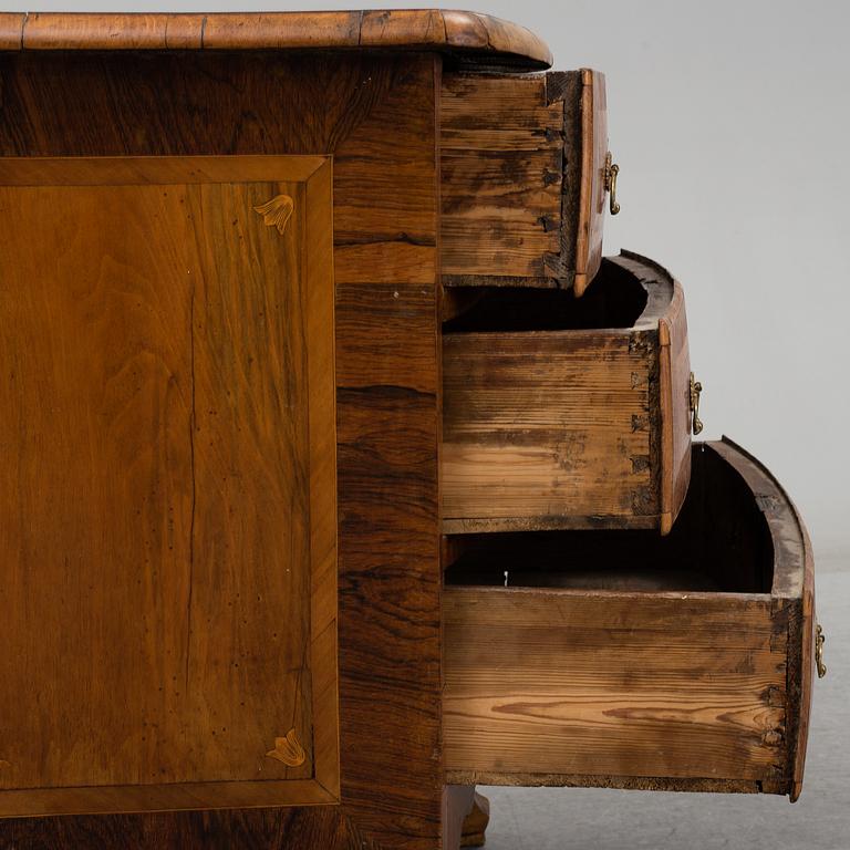 A Swedish mid 18th century late Baroque chest of drawers.