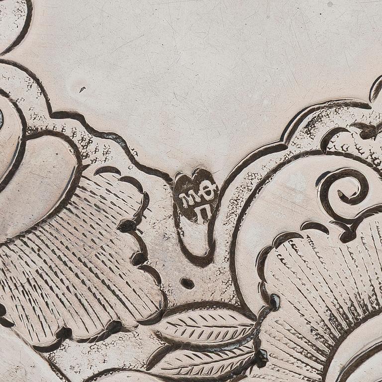 A Russian mid-18th-century silver salver, maker's mark of Fedor Petrov, Moscow 1756.