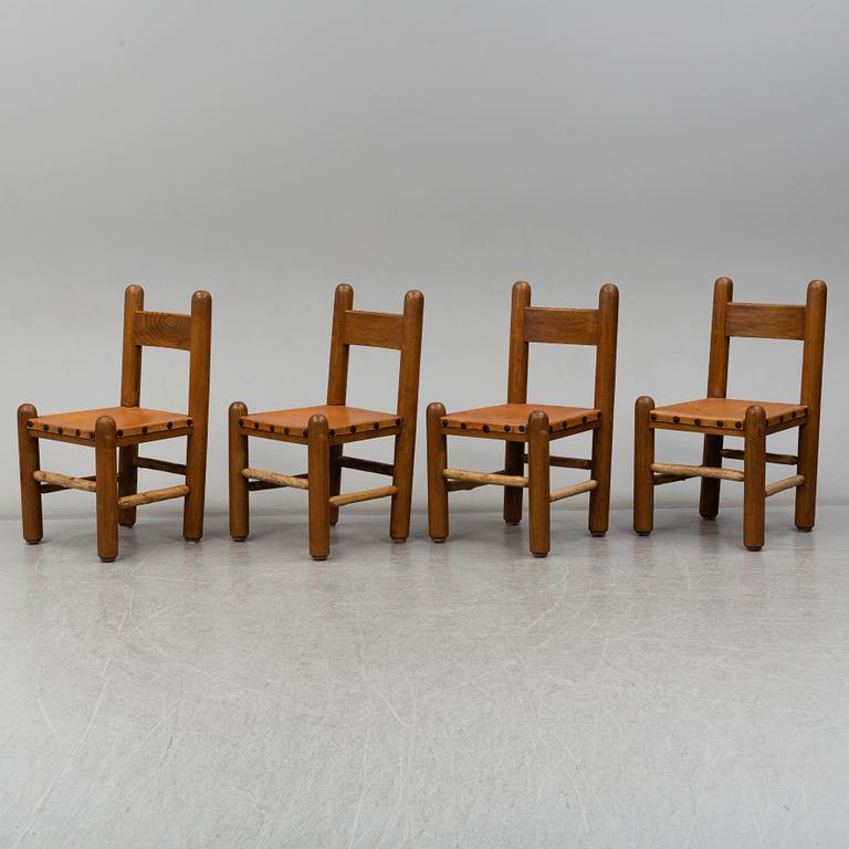 A set of four pine chairs, second half of the 20th century.