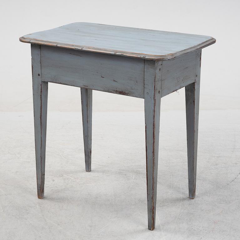 A painted table with a drawer, 19th Century.