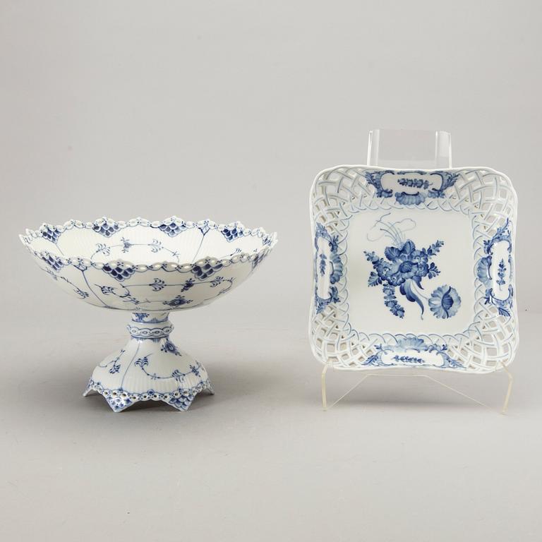 A bowl and plate Royal Copenhagen Denmark later part of the 20th century.