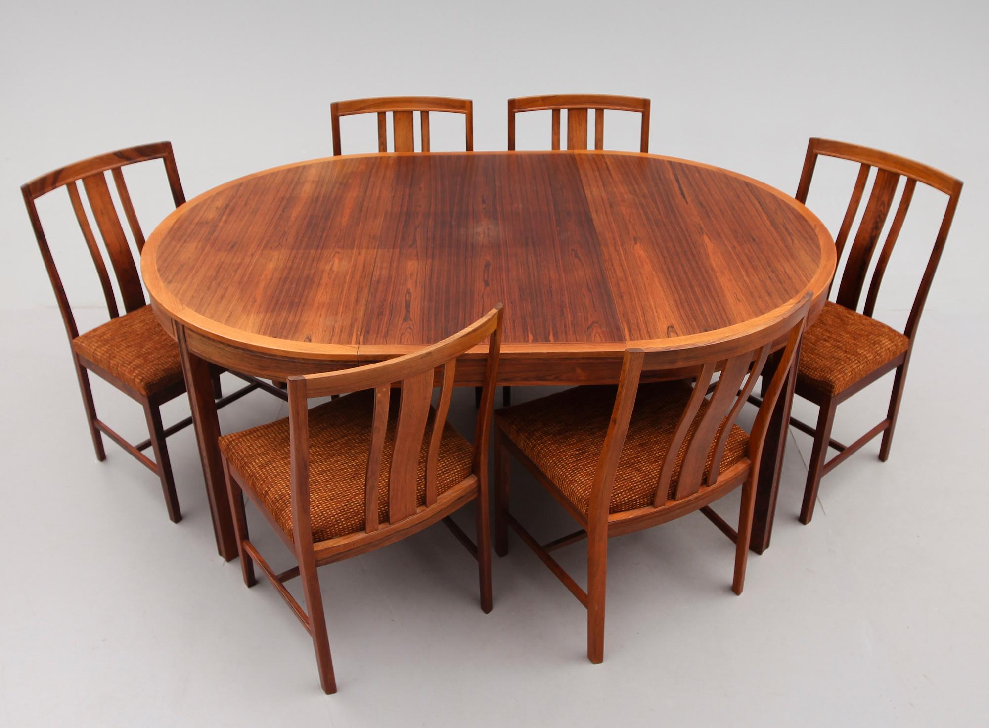 MATSALSMÖBEL, 7 delar, Bertil Fridhagen, Bodafors, 1900-talets andra hälft.