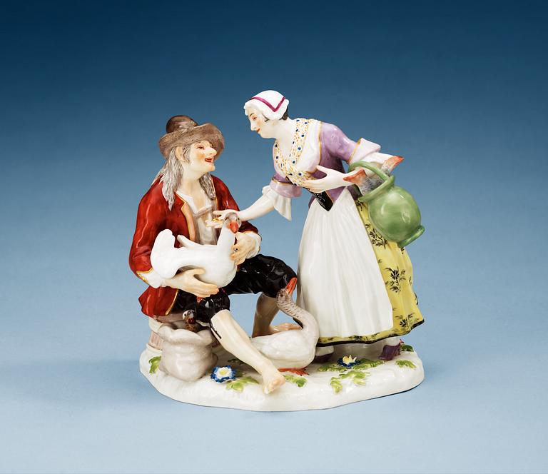 FIGURGRUPP, porslin. Meissen, 1800-tal.