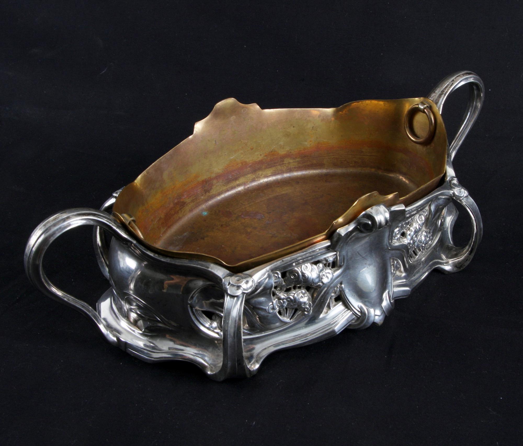 JARDINIERE, silver. C.G Hallberg, jugend 1904.