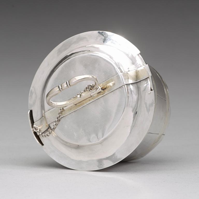 JOHAN PETTERSSON BERG, Norrköping 1759, smörtina, silver.