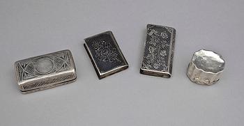 DOSOR,4 st, silver, bla Ryssland, 1800/1900-tal. Totalvikt 170 g.