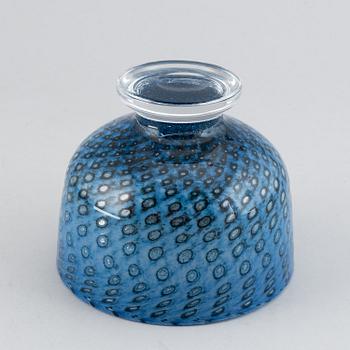 Bertil Vallien, glass bowl/vase, signed.