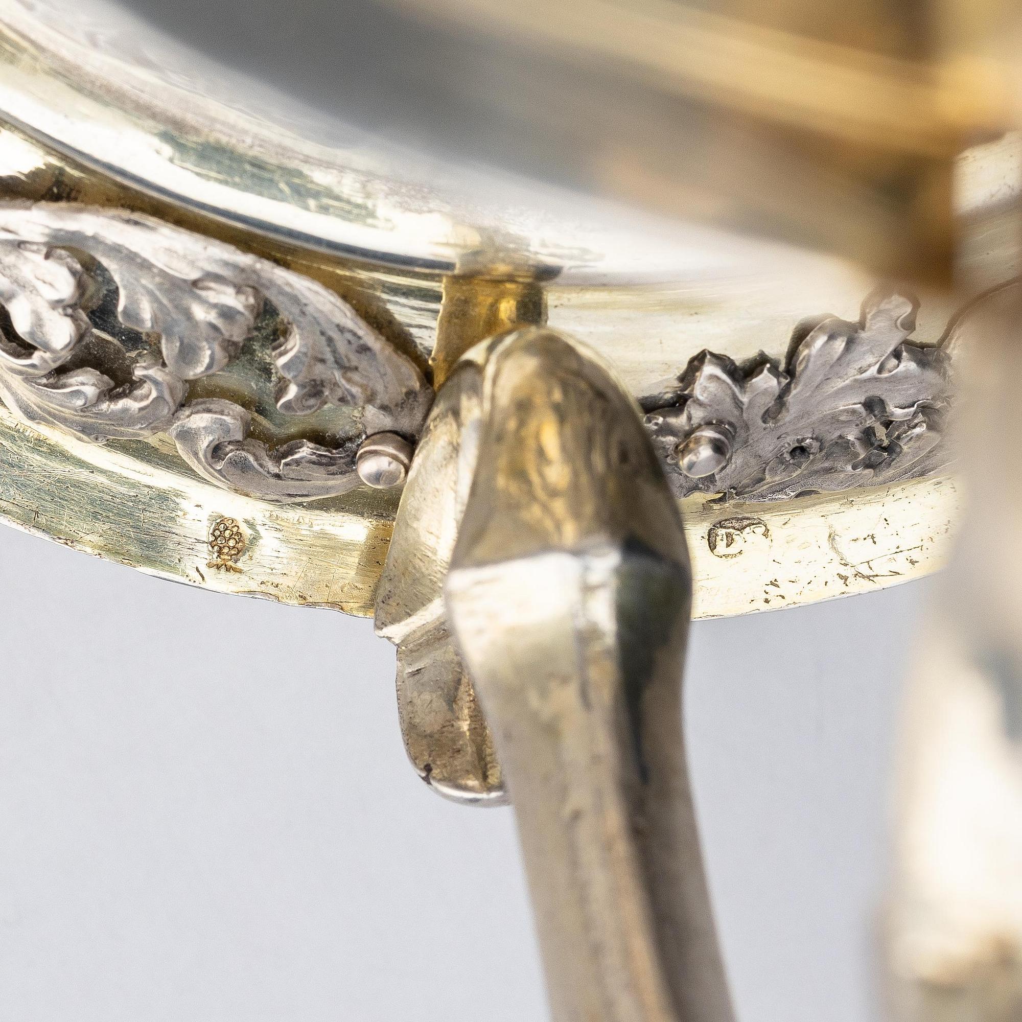 An Augsburg parcel-gilt silver tankard, mark of Daniel Schwestermüller, Augsburg 1685-87.