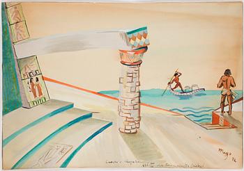 MAX GOLDSTEIN (MAGO), ca 25 st, dräktskisser, flertalet signerade och daterade, september/oktober 1993.