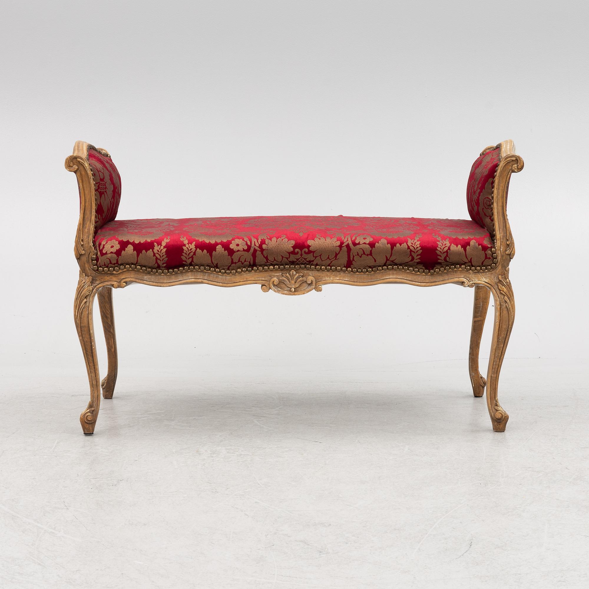 A Rococo style bench, 20th Century.