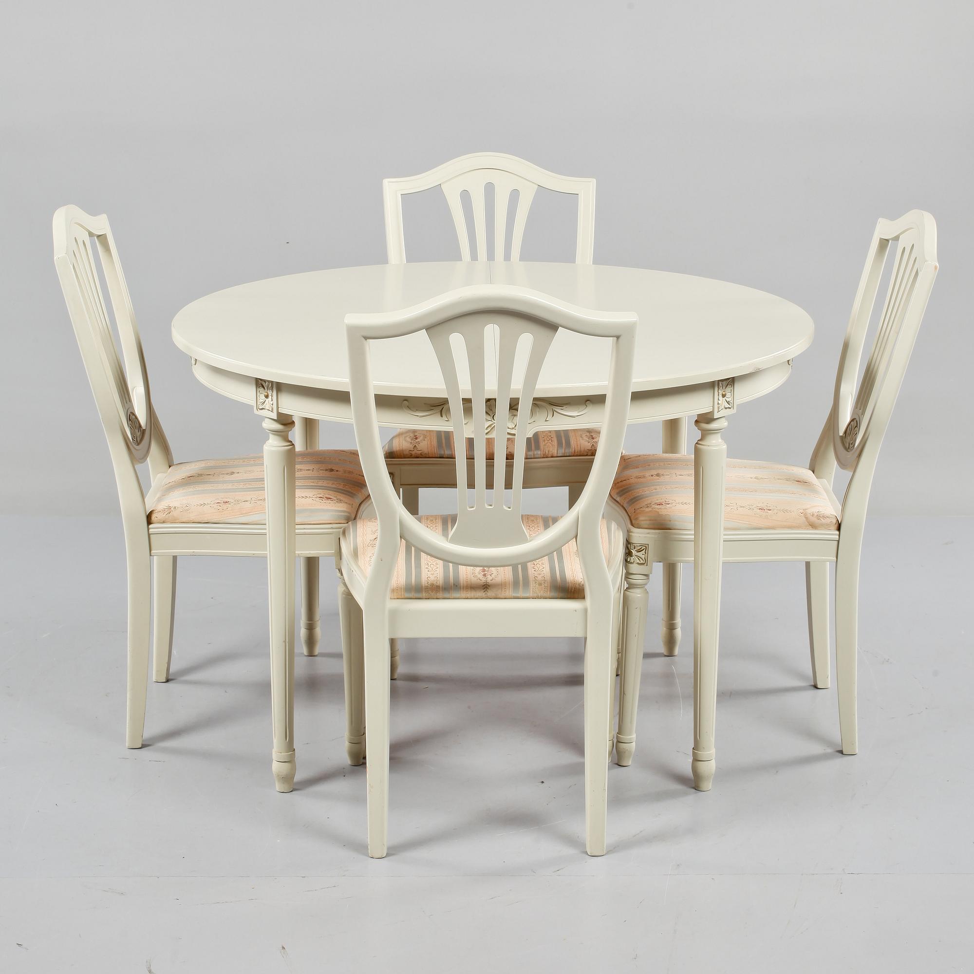 MATGRUPP, 5 delar, gustaviansk stil, 1900-talets andra hälft.