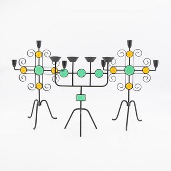 Gunnar Ander, Collection of Candleholders / Candelabra, 14 pieces, Ystad Metall.