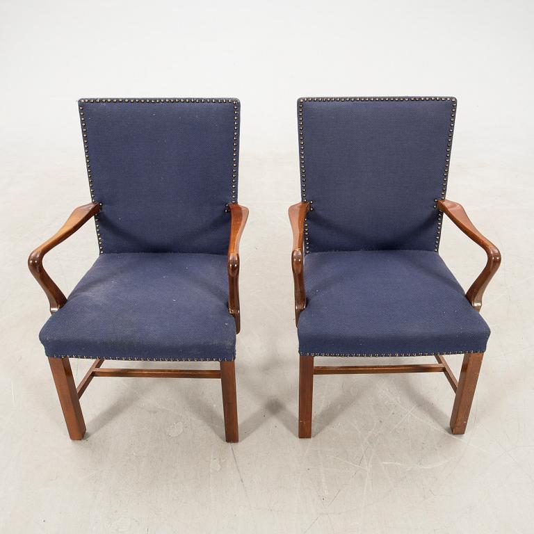 Armchairs, a pair, Fritz Hansen, Denmark, mid-20th century.