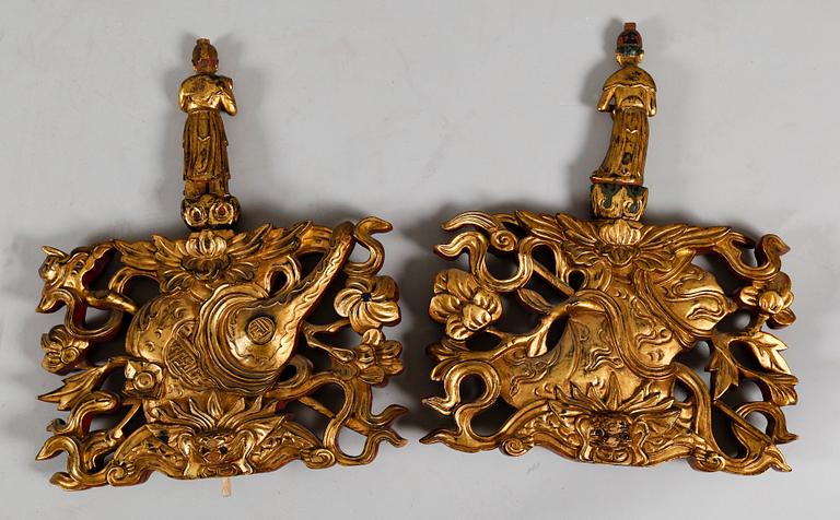 DEKORELEMENT, 2 st, orientaliska, 1800-tal.