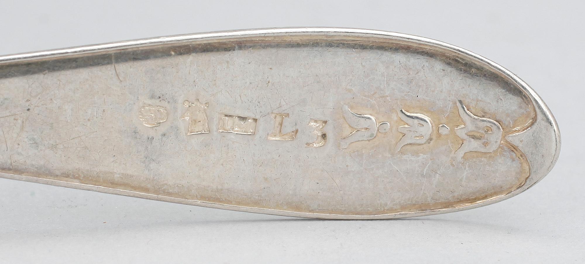 TESKEDAR, silver, 6 st, delvis Jacob Möller, Malmö, 1817. Tot vikt 202 gram.