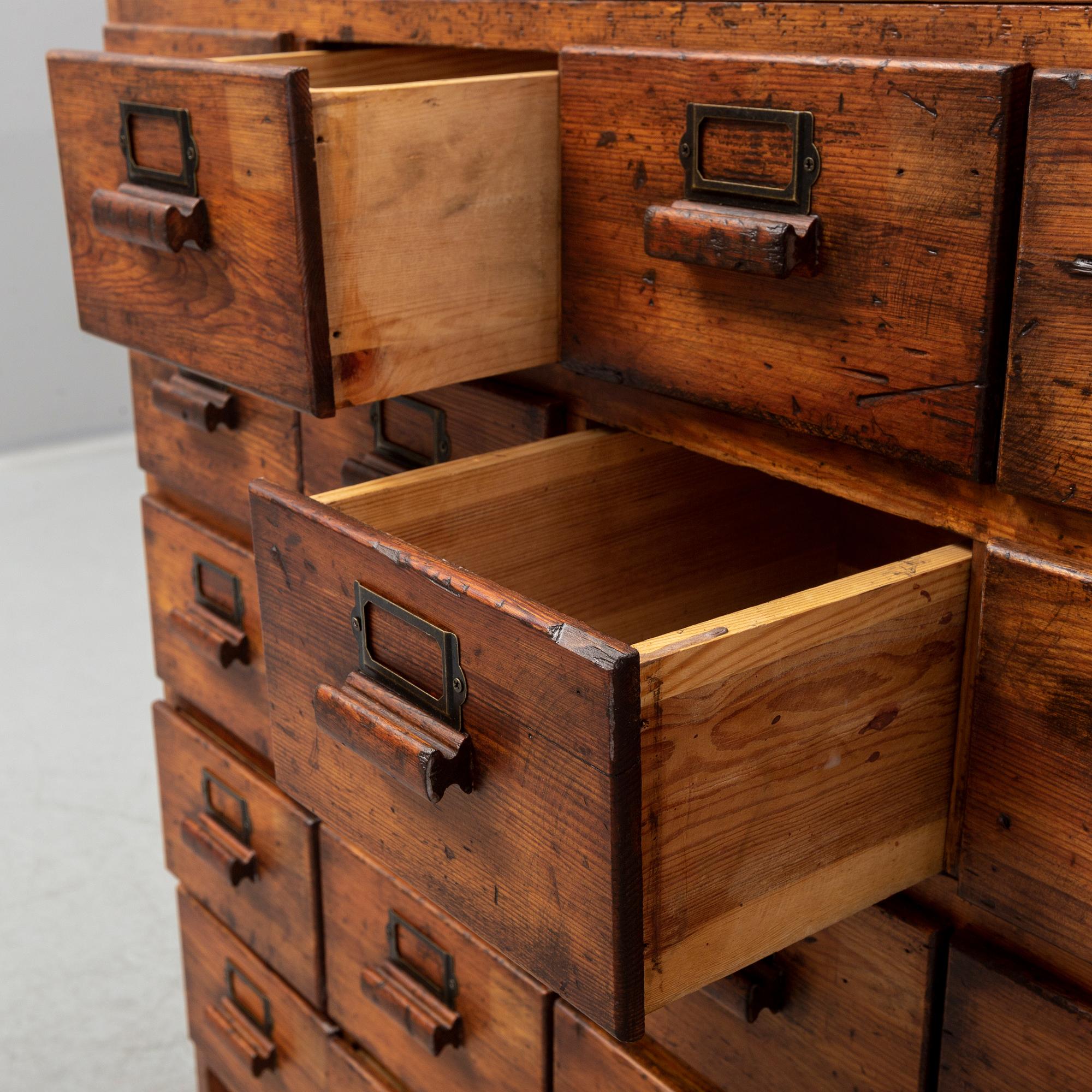 A circa 1900 chest of 20 drawers.