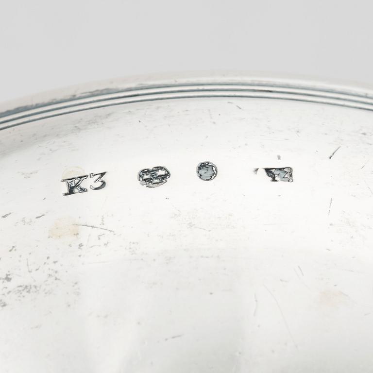 Adolf Zethelius, nattljusstakar, ett par, silver, Stockholm 1816.
