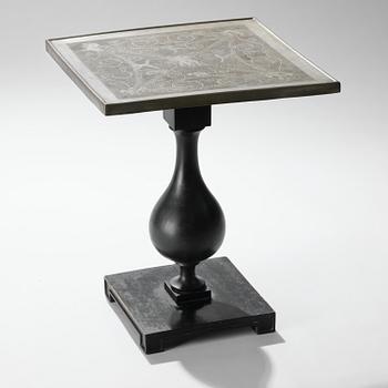 Anna Petrus, a pewter top tray table on a base by Uno Åhrén, executed in her studio, Stockholm, ca 1922-25.