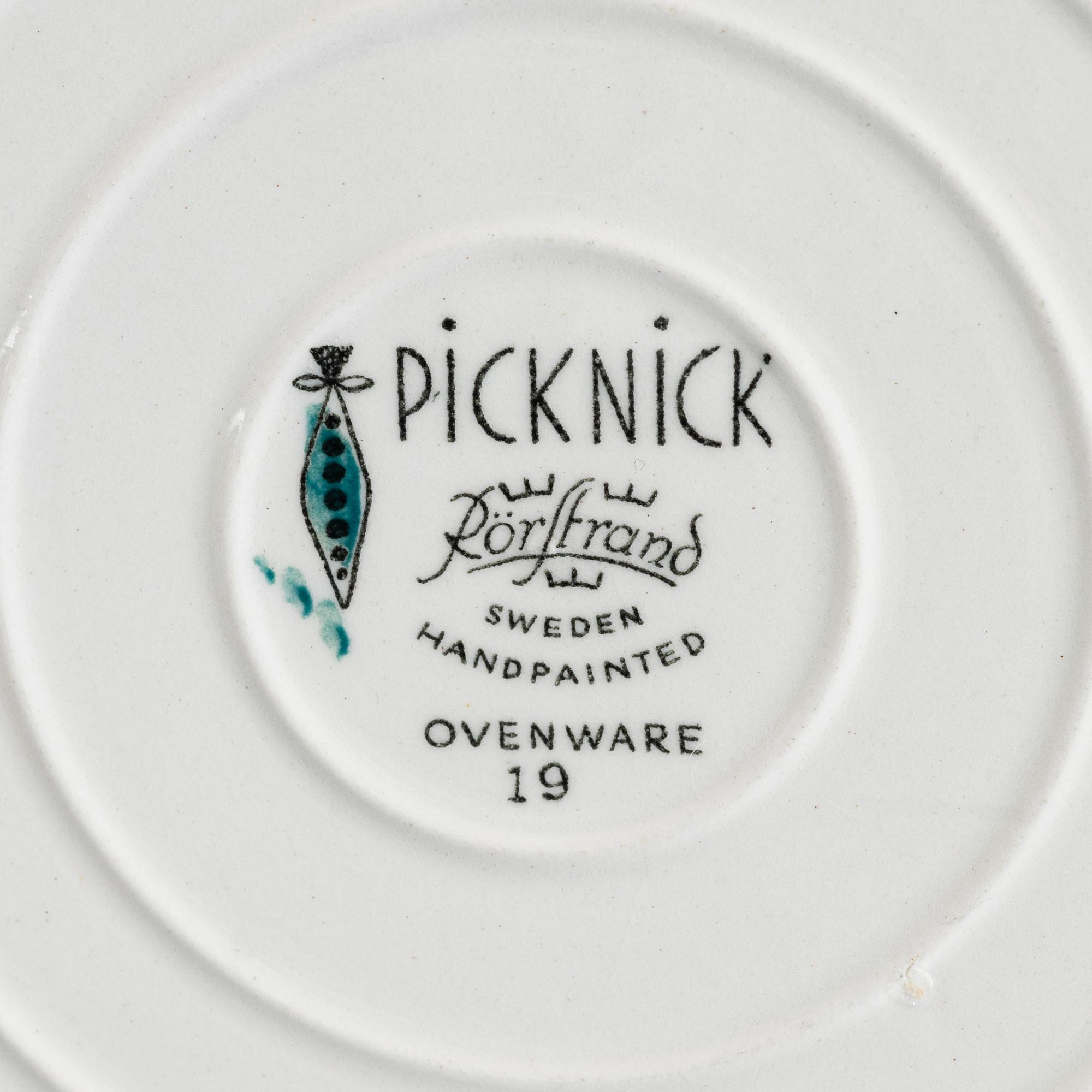 Marianne Westman, six "Picknick" serving dishes, Rörstrand, Sweden.