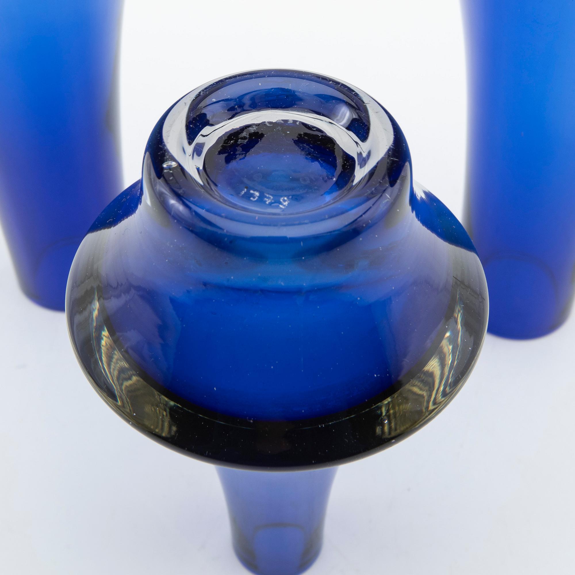 Tamara Aladin, vaser, 3 st, glas, Riihimäen Lasi, 1960/70-tal.