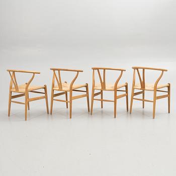 Hans J. Wegner, chairs, 4 pcs, model CH24 "The Wishbone Chair", Carl Hansen & Son, Odense, Denmark.