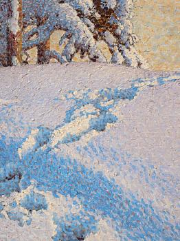 Gustaf Fjaestad, Snowy landscape.