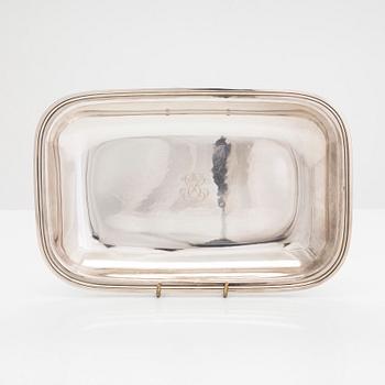 Skål, sterlingsilver  Just Andersen, Denmark 1950-tal och gräddsnäcka o sockerskål, silver, Tillander, Helsingfors 1955.