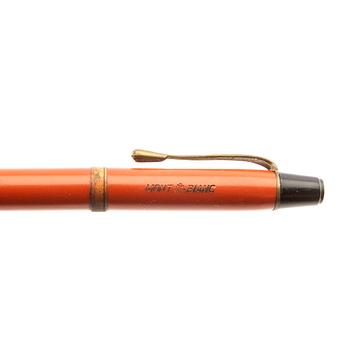 Montblanc reservoirpenna Masterpiece Coral Red "Simplo" nr 25 samt stiftpenna nr 33.