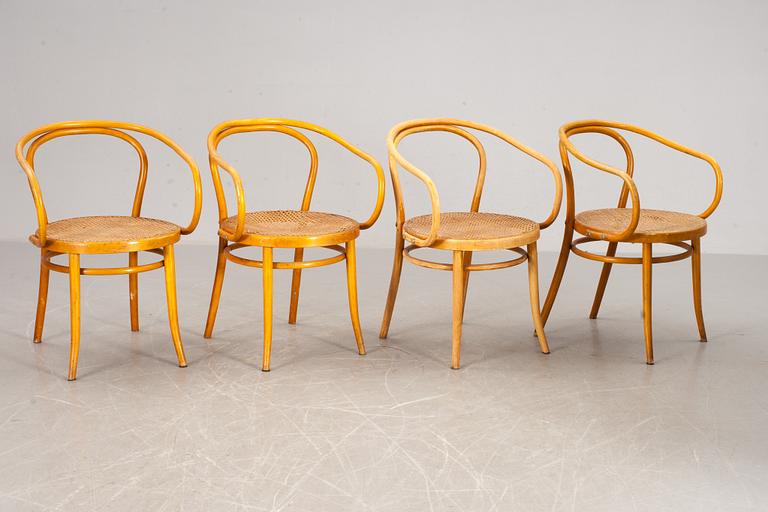 KARMSTOLAR, 4 st, Ligna, Tjeckoslovakien, märkta, 1900-tal.