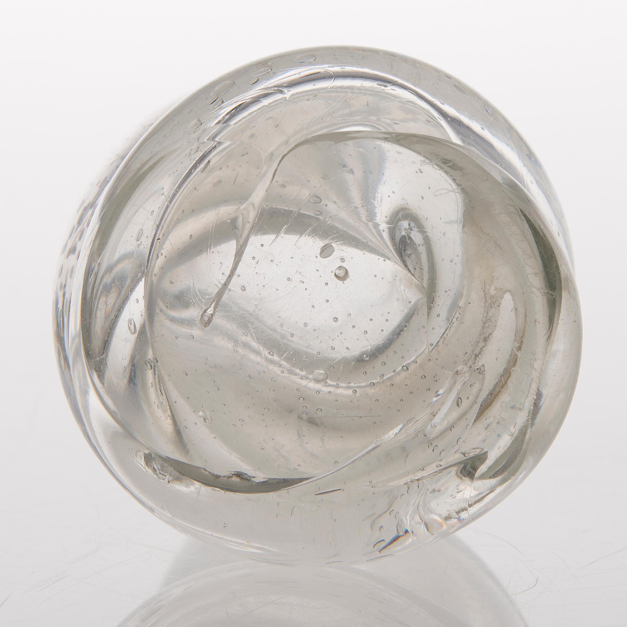 KAJ FRANCK, maljakko, lasia, signeerattu K. Franck - Iittala.