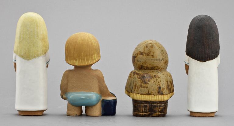FIGURINER, 4 st, stengods, Lisa Larson, Gustavsberg.