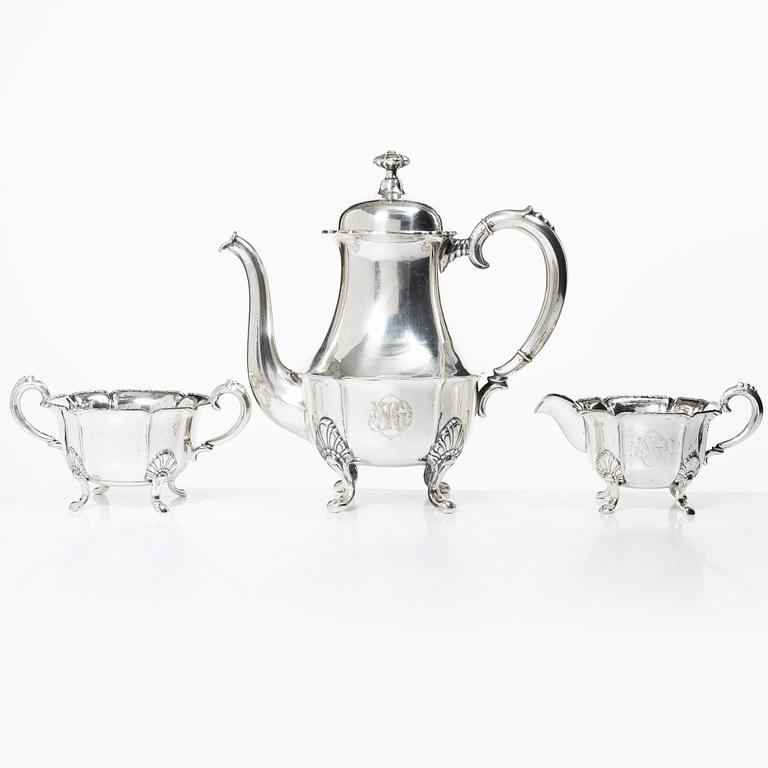 Coffee service, 3 pieces, silver, Dahlström and Co, Örebro 1935.