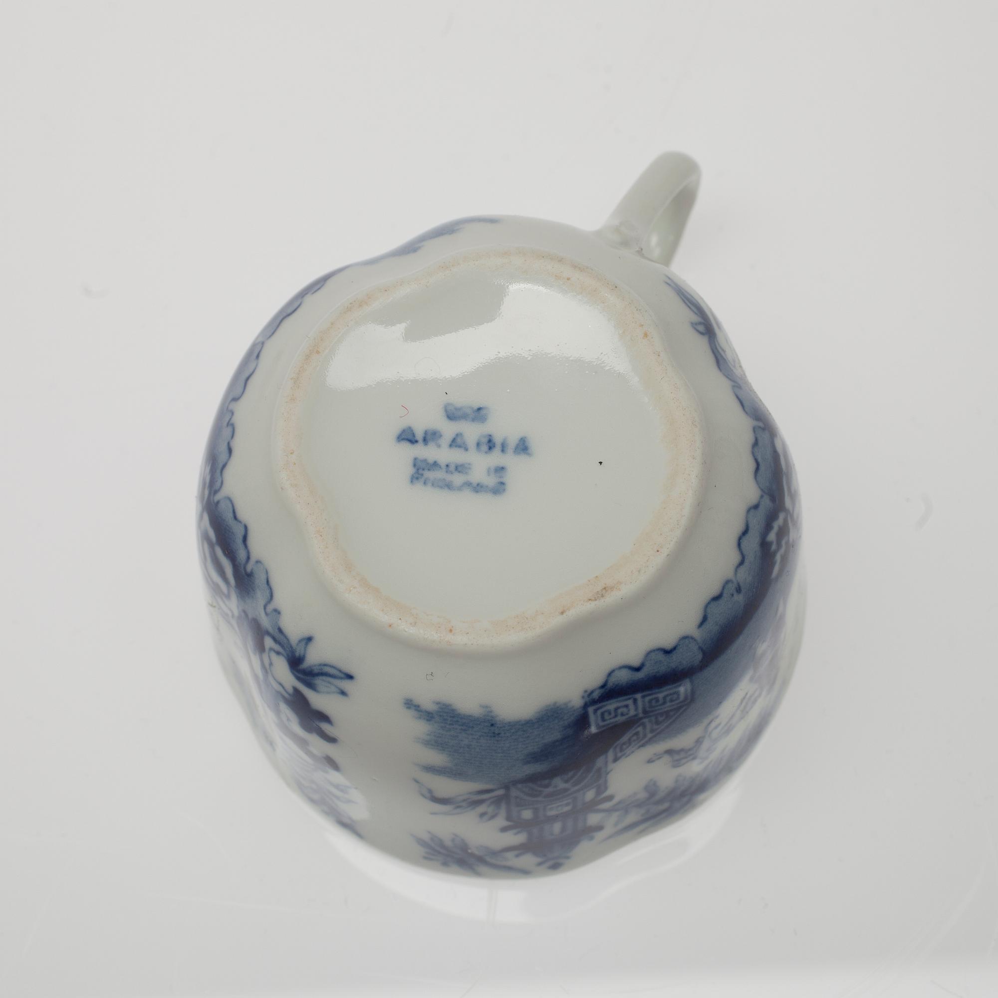 KAFFESERVIS, 14 delar, porslin, "Singapore" Arabia 1932-49 och 1964-71.
