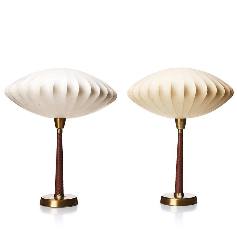 Hans Bergström, a pair of table lamps, model "701", ateljé Lyktan, Sweden, 1950s.