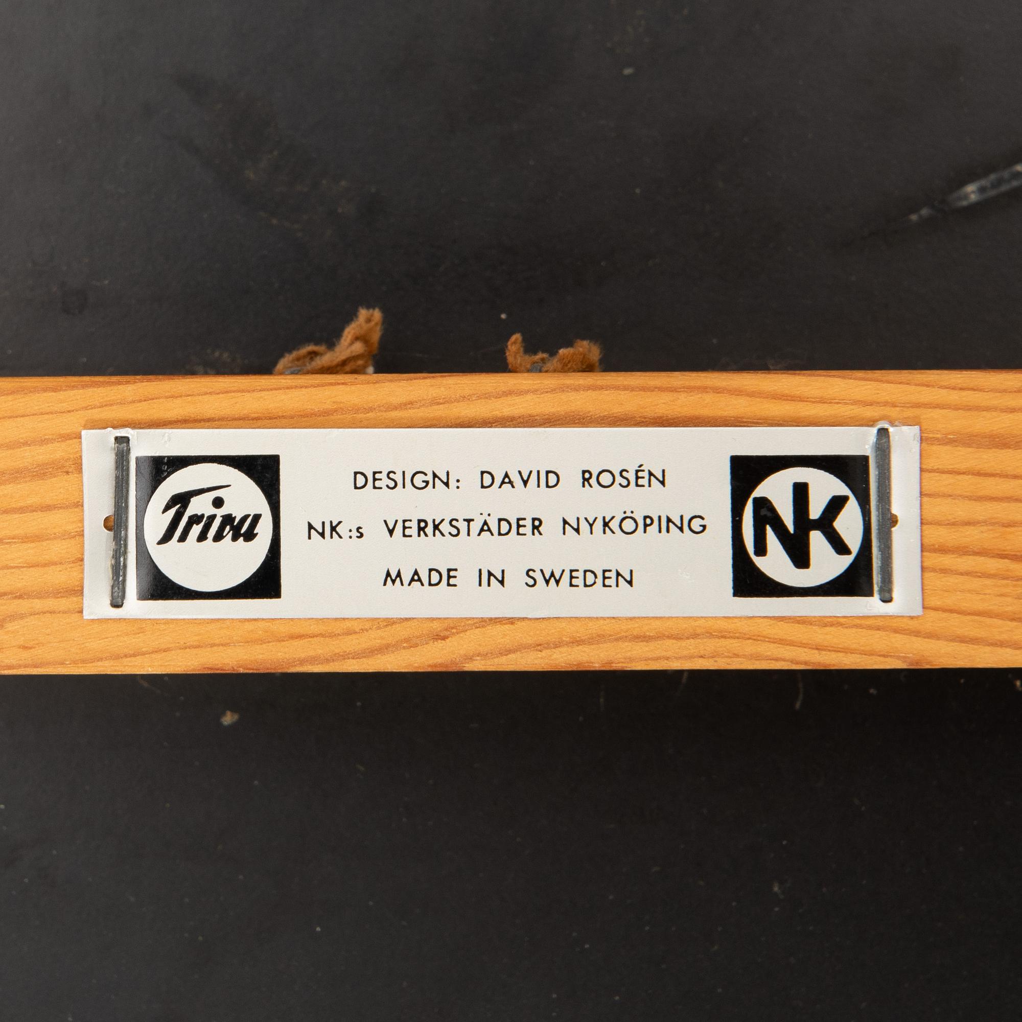 Algot Törneman & David Rosén, coffee table, "blue square", Triva, Nordiska Kompaniet, 1950s.