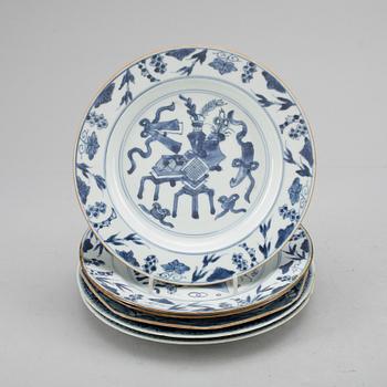 TALLRIKAR, 6 st, porslin, Kina, 1700-tal.