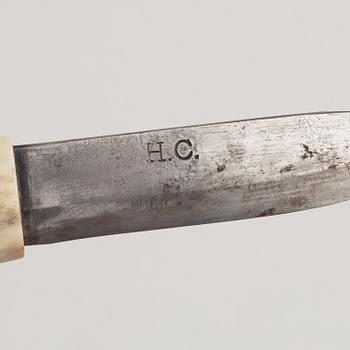 Knivar, 2 st, signerade, Stig Mårten Lövbrand och Hjalmar Midbjer, Pälkem.