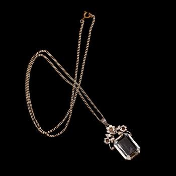 HÄNGE SAMT ARMBAND, silver, 1900-talets mitt. Total vikt ca 52 gram.